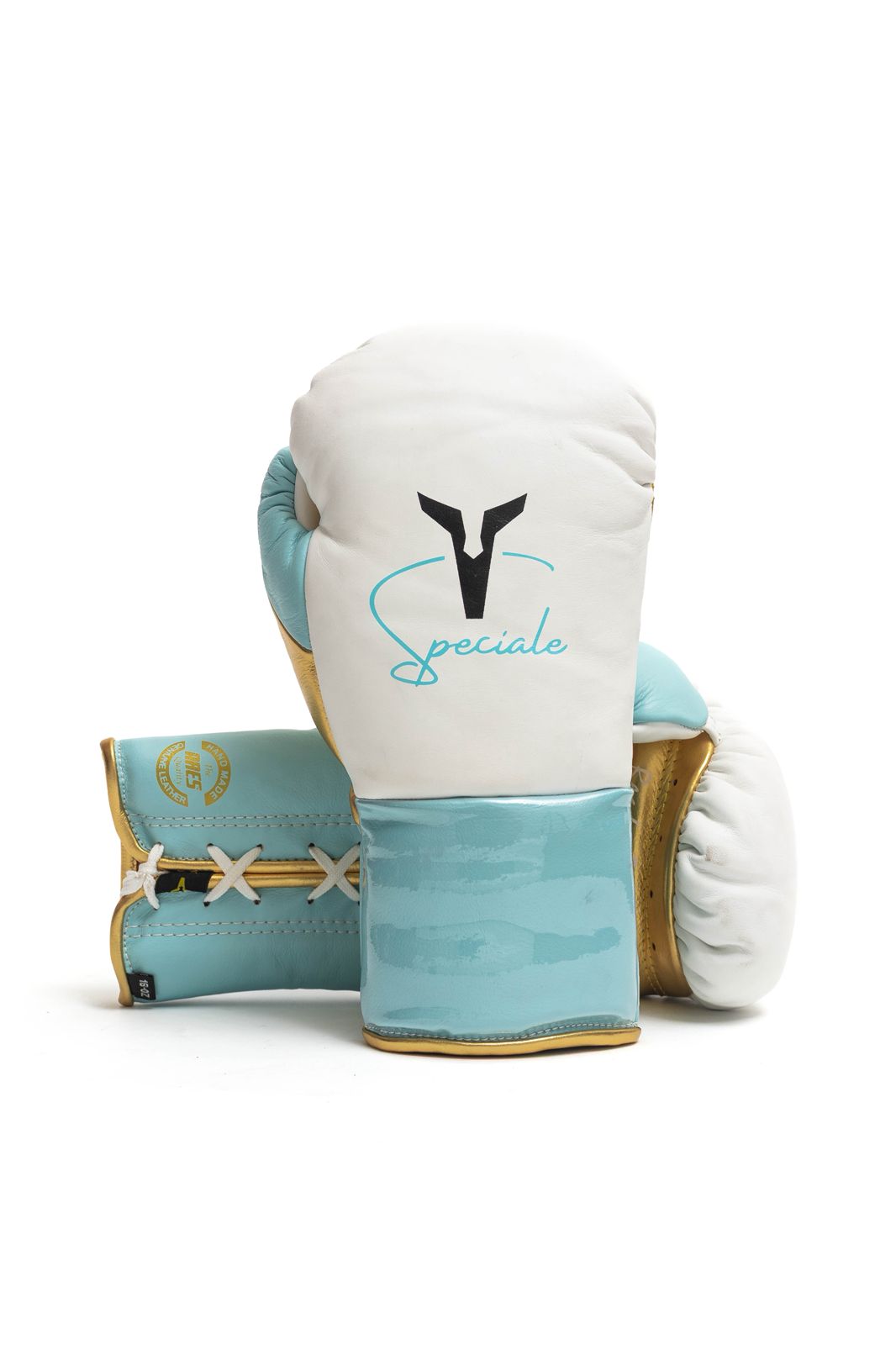 Specialé Gloves - White, Baby Blue and Gold